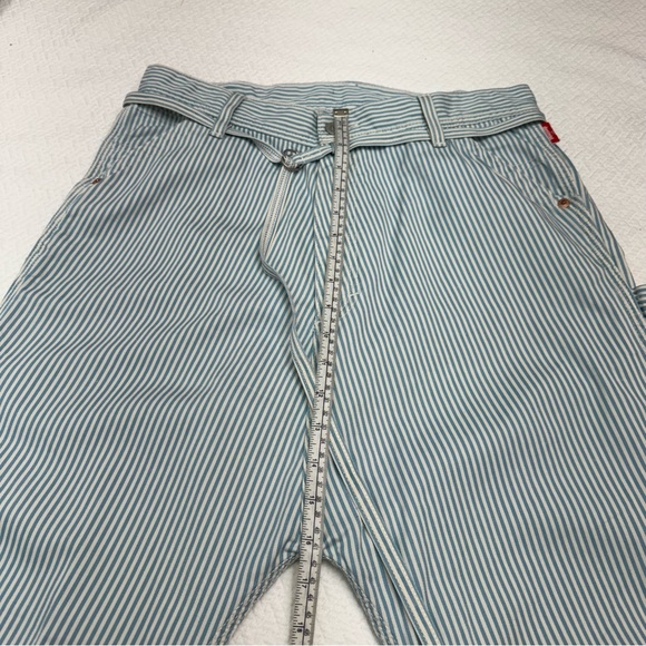 Denimist Carpenter Drop Pants 100% Cotton Blue Stripe Size 25 - Picture 10 of 12